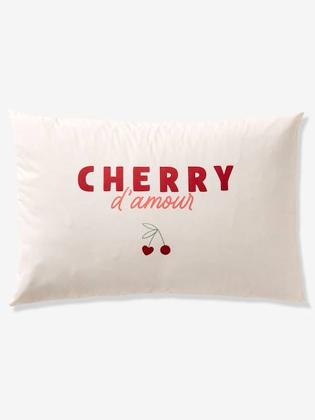 Duvet Cover & Pillowcase Set with Recycled Cotton, CHERRY STRIPES striped red - vertbaudet enfant 