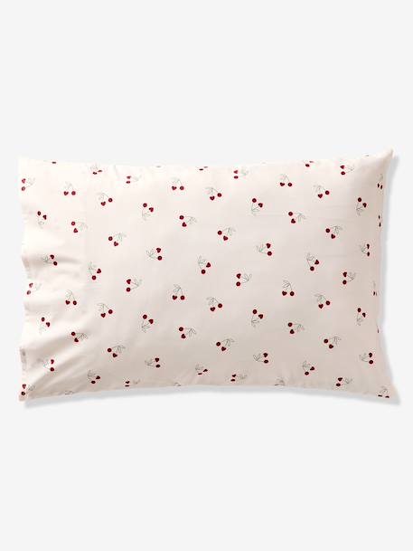 Duvet Cover & Pillowcase Set with Recycled Cotton, CHERRY STRIPES striped red - vertbaudet enfant 