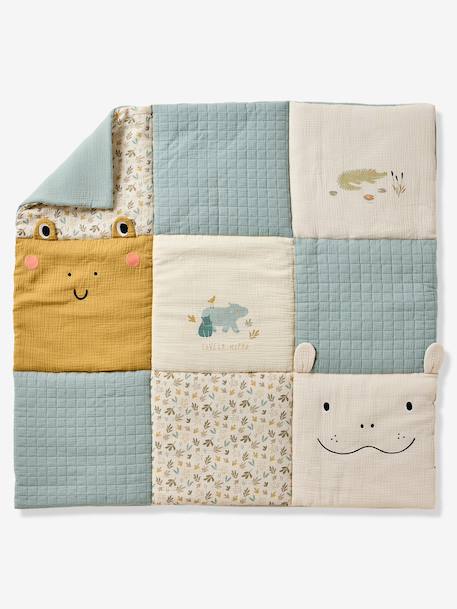 Floor mattress / Play mat in patchwork cotton muslin BAYOU multicoloured - vertbaudet enfant 