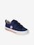 Synthetic trainers with touch 'n' close fastening for children ecru+navy blue - vertbaudet enfant 