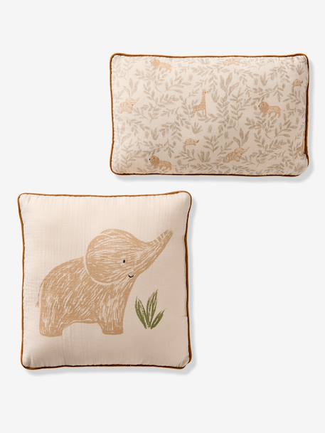 Pack of 2 BABYLON cushions in cotton gauze beige - vertbaudet enfant 