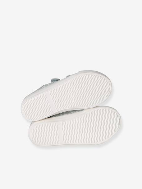 Girls' synthetic trainers with touch 'n' close fastening printed pink+sage green - vertbaudet enfant 