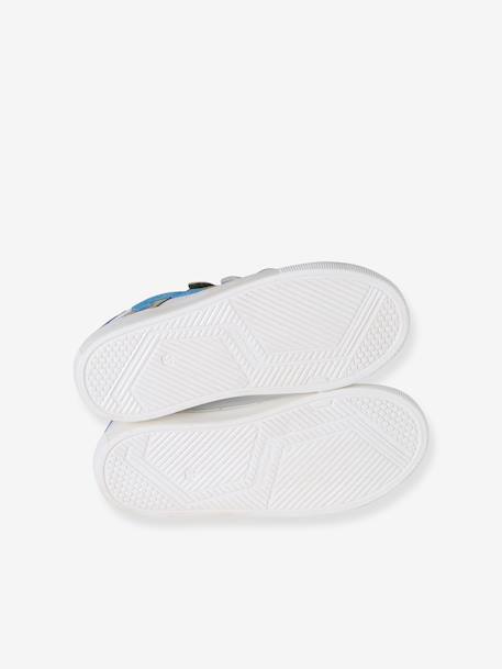 Trainers with Leather Hook-&-Loop Straps for Children ecru+set white - vertbaudet enfant 