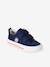 Boys' synthetic trainers with touch 'n' close fastening ecru+navy blue - vertbaudet enfant 