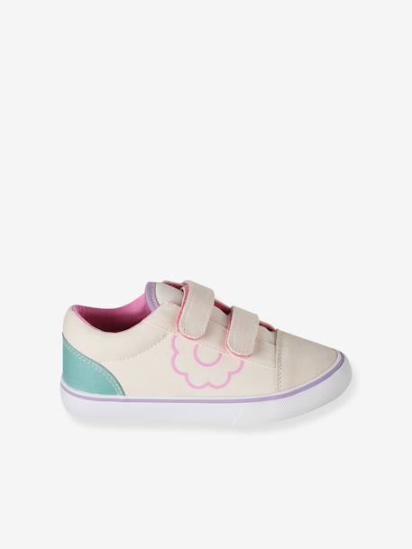 Girl's synthetic trainers printed beige - vertbaudet enfant 