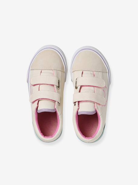 Girl's synthetic trainers printed beige - vertbaudet enfant 