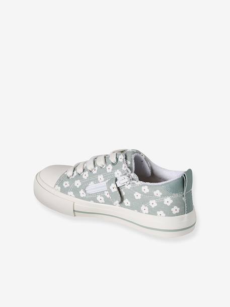 Trainers in Fancy Fabric, for Girls blush+printed green - vertbaudet enfant 