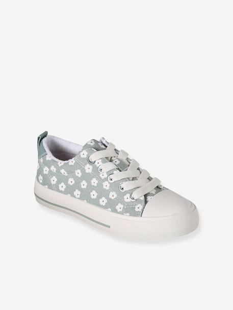 Trainers in Fancy Fabric, for Girls blush+printed green - vertbaudet enfant 