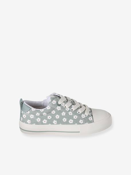 Trainers in Fancy Fabric, for Girls blush+printed green - vertbaudet enfant 