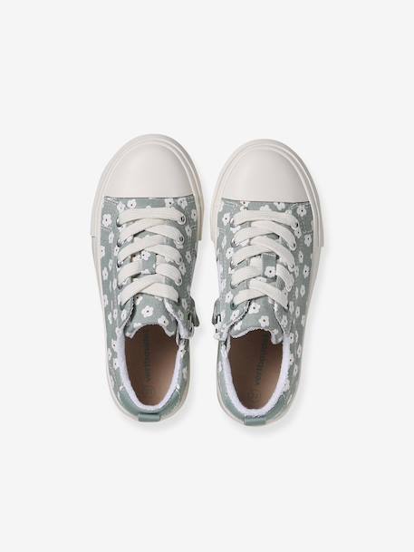 Trainers in Fancy Fabric, for Girls blush+printed green - vertbaudet enfant 
