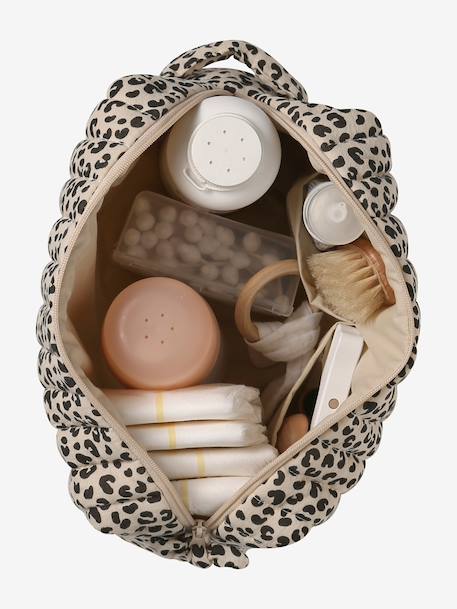 Mama Cotton Gauze Toiletry Bag ecru+printed beige+white - vertbaudet enfant 