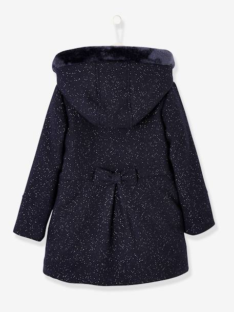 Woollen Coat for Girls Dark Blue+PURPLE DARK SOLID - vertbaudet enfant 