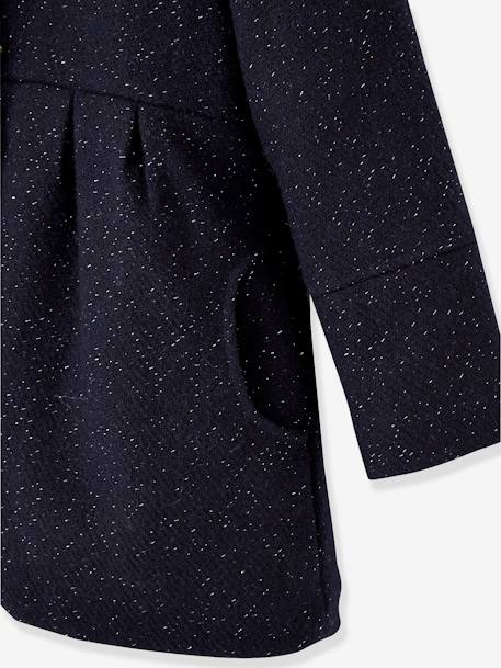 Manteau à capuche fille drap de laine MARINE GRISE+VIOLINE - vertbaudet enfant 