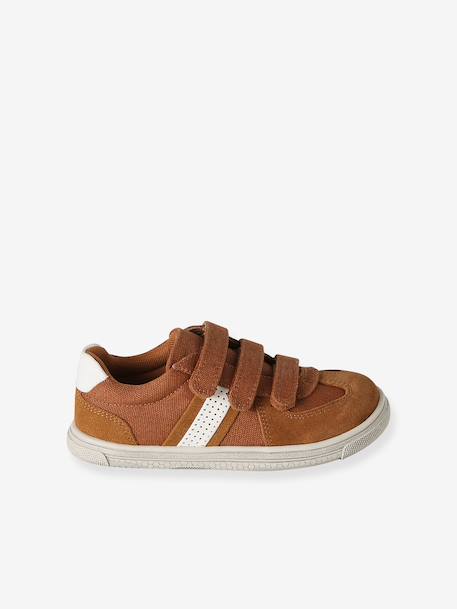 Synthetic Trainers with Hook-&-Loop Fasteners for Boys brown - vertbaudet enfant 