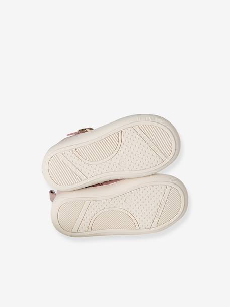 Soft Leather Pram Shoes for Babies, Designed for Crawling gold+rose - vertbaudet enfant 