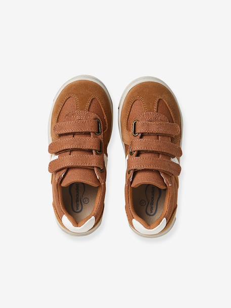 Synthetic Trainers with Hook-&-Loop Fasteners for Boys brown - vertbaudet enfant 