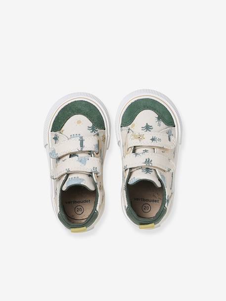Fabric Trainers with Hook-&-Loop Straps khaki+navy blue+printed beige+set beige - vertbaudet enfant 