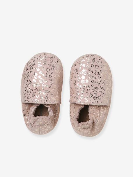 Supple Leather Shoes with Elastic, for Babies gold+night blue+printed pink+printed white+rosy+set pink - vertbaudet enfant 