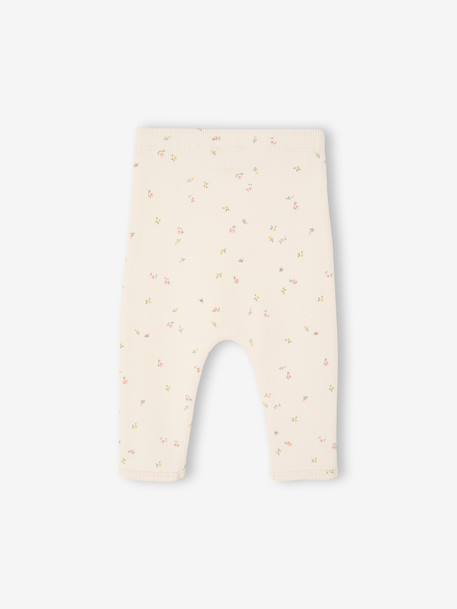 Legging bébé fille en côtes rose+vanille - vertbaudet enfant 
