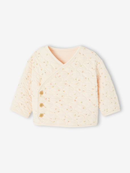 Gilet bébé matelassé ouverture naissance anthracite+beige chiné+vanille - vertbaudet enfant 