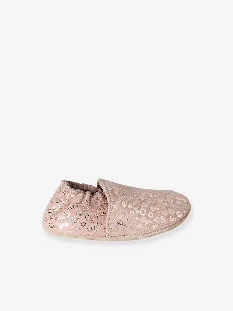 Chaussons bébé cuir souple blanc imprimé+bleu nuit+lot rose+or+rose imprimé+rose poudré - vertbaudet enfant 