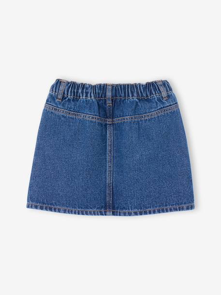 Jupe en jean fille bleu clair+bleu moyen+denim brut - vertbaudet enfant 