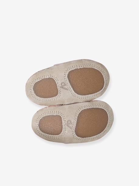 Supple Leather Shoes with Elastic, for Babies gold+night blue+printed pink+printed white+rosy+set pink - vertbaudet enfant 