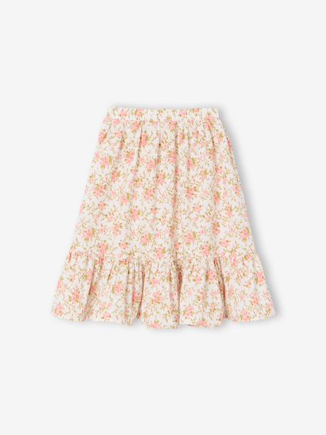 Printed Midi Skirt for Girls ecru - vertbaudet enfant 
