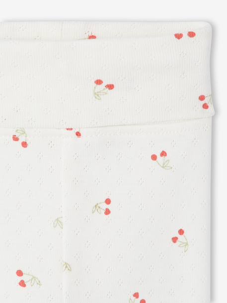 Girls' openwork knit leggings ecru - vertbaudet enfant 