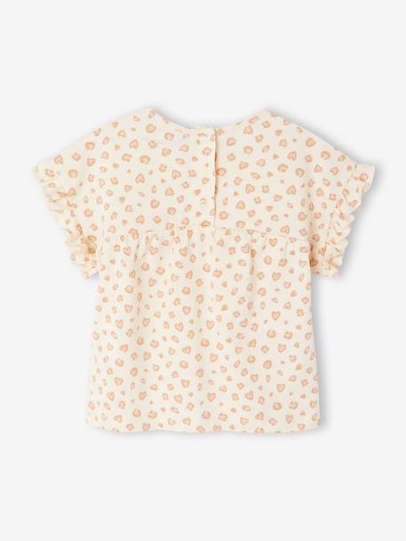 Fancy T-Shirt for Baby Girls ecru+navy blue - vertbaudet enfant 