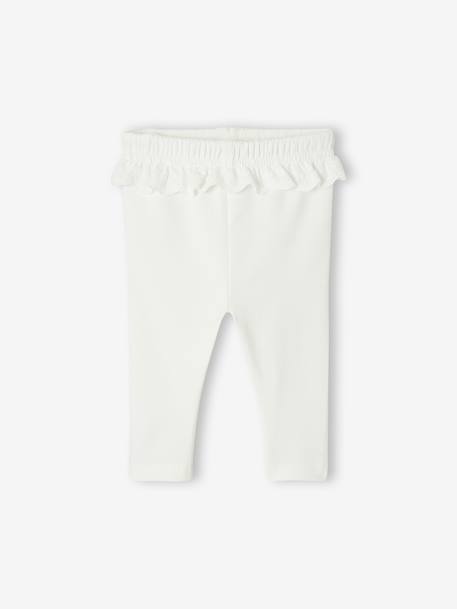 Jersey Knit Leggings for Newborn Girls ecru - vertbaudet enfant 