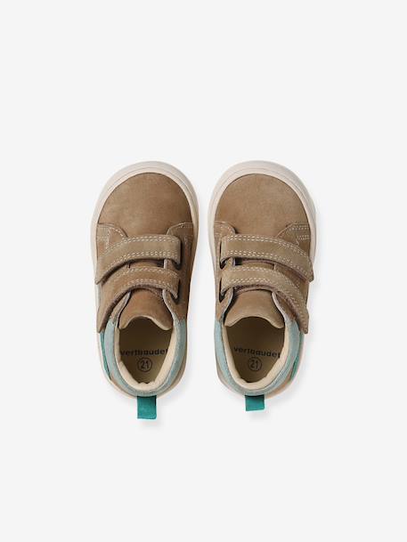 Pair of Soft Leather Boots for Babies, Designed for First Steps beige+blue+brown+chocolate+electric blue+green+ochre+sage green+set beige+set brown+set green - vertbaudet enfant 