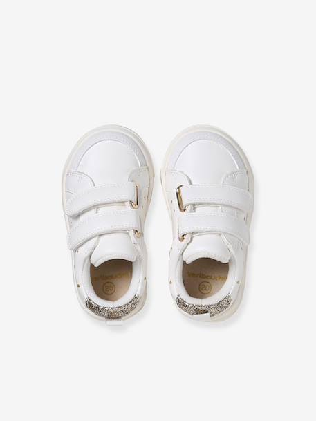 Trainers with touch 'n' close fastening for babies printed white - vertbaudet enfant 