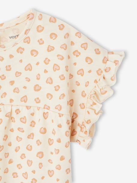 Fancy T-Shirt for Baby Girls ecru+navy blue - vertbaudet enfant 
