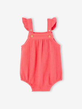 -Barboteuse fille naissance en gaze de coton