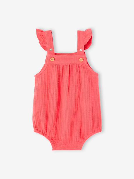 Barboteuse fille naissance en gaze de coton framboise - vertbaudet enfant 