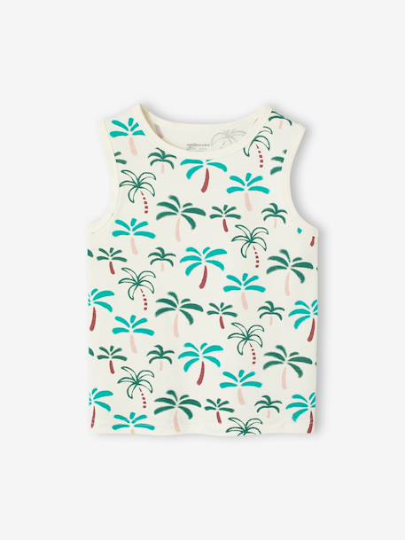 Tropical Print Tank Top for Boys printed white - vertbaudet enfant 