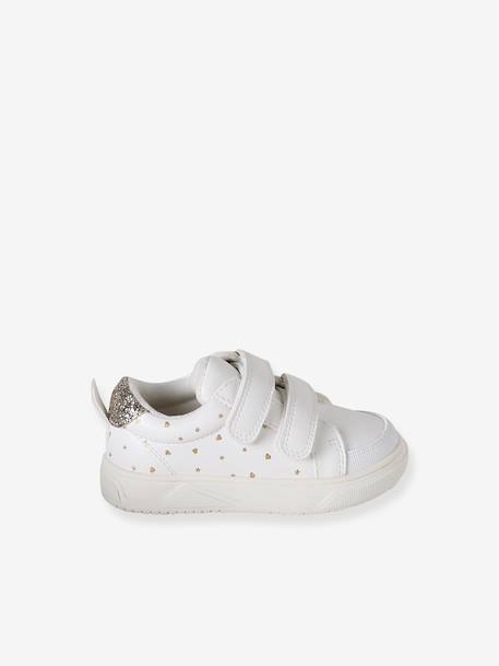 Trainers with touch 'n' close fastening for babies printed white - vertbaudet enfant 