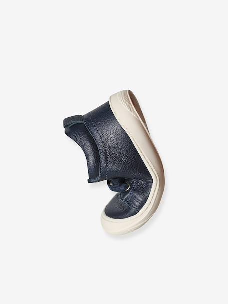 Soft Leather Lace-Up Boots, Designed for First Steps blue+camel+khaki+navy blue+set blue - vertbaudet enfant 