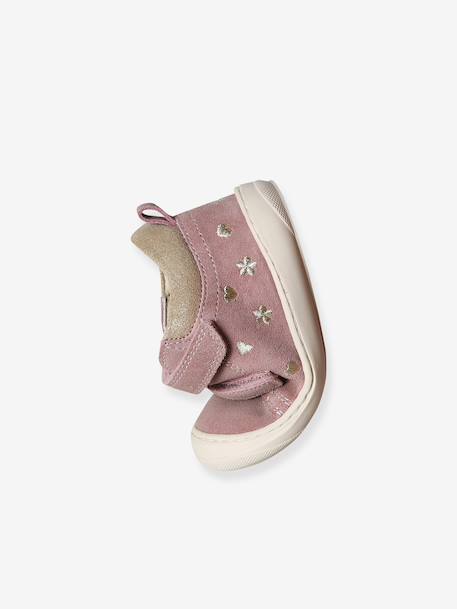 Soft Leather Ankle Boots for Babies, Designed for First Steps bronze+dusky pink+gold+mauve+printed beige+printed blue+printed green+printed pink+rose+rosy+set pink+turquoise - vertbaudet enfant 