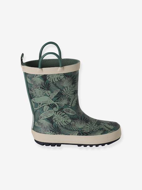 Wellies for Children, Designed for Autonomy printed green+set blue - vertbaudet enfant 