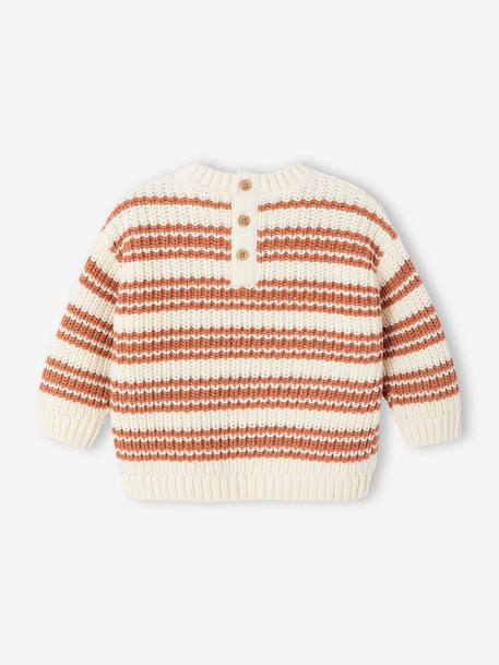 Striped Cotton Jumper for Baby Boys striped beige - vertbaudet enfant 