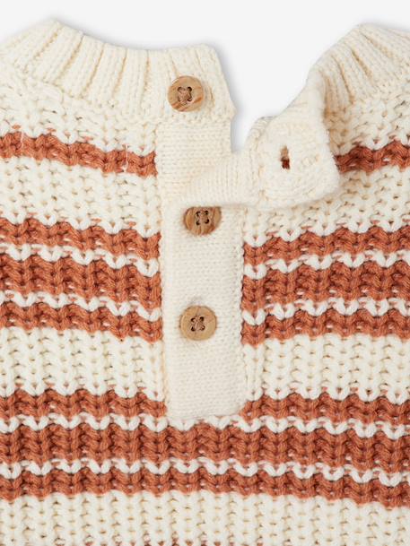 Striped Cotton Jumper for Baby Boys striped beige - vertbaudet enfant 