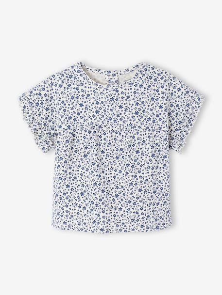 Fancy T-Shirt for Baby Girls ecru+navy blue - vertbaudet enfant 