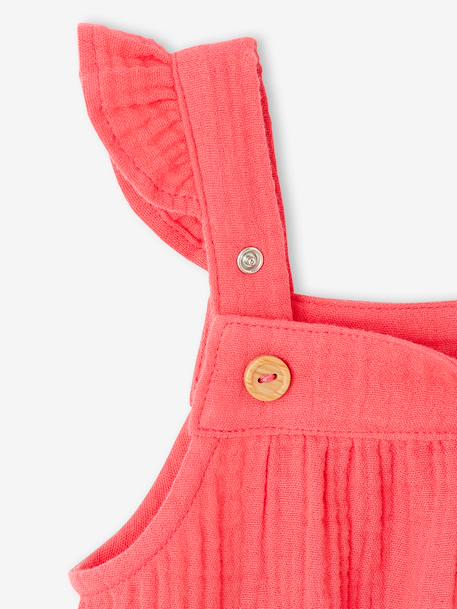 Barboteuse fille naissance en gaze de coton framboise - vertbaudet enfant 