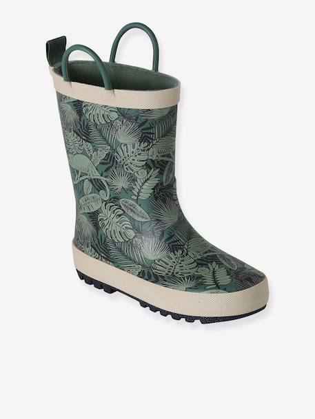 Wellies for Children, Designed for Autonomy printed green+set blue - vertbaudet enfant 