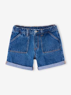 Girls-Girls' denim shorts - BASICS 