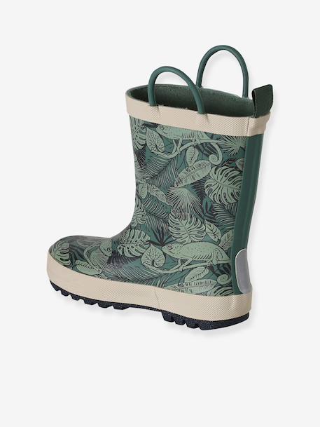 Wellies for Children, Designed for Autonomy printed green+set blue - vertbaudet enfant 