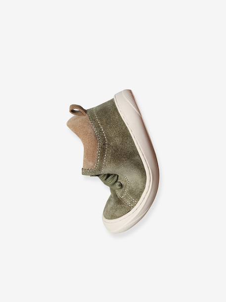 Soft Leather Lace-Up Boots, Designed for First Steps blue+camel+khaki+navy blue+set blue - vertbaudet enfant 
