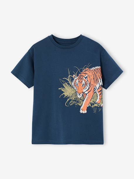 T-Shirt With Fun Motif for Boys aqua green+dusky pink+ocean blue - vertbaudet enfant 